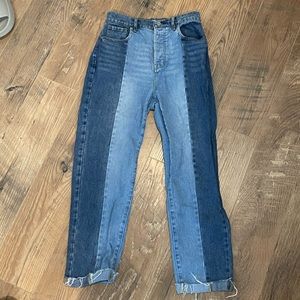 PacSunHigh Rise Two-Tone Mom Jean